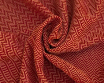 HANDWOVEN 100% wool herringbone red biege fabric 350 gr/m2 for sewing,early medieval reenactment, viking and slavic costumes, for craft