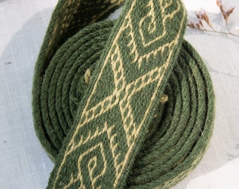 Early medieval Birka 100% wool woven belt made for Viking Man or Woman costume | Birka pattern, weaved on tablets, Viking belt, LARP SCA