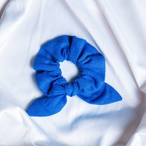 Fantasie Leinenband Scrunchie für die Haare mit Schleife, viele benutzerdefinierte Farben, Haar Scrunchie Set, Scrunchie, Leinen Krawatte, Leinen elastisches Band
