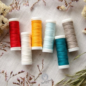 Linen thread medium thickness soft thread for hand sewing for clothes and home decorations , spools of thread jewelry, 100% linen threads