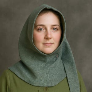 Diamond Twill Wool Medieval Liripipe hood with pure linen lining, Medieval chaperon, Medieval Gugel with tail, Medieval headcover, LARP