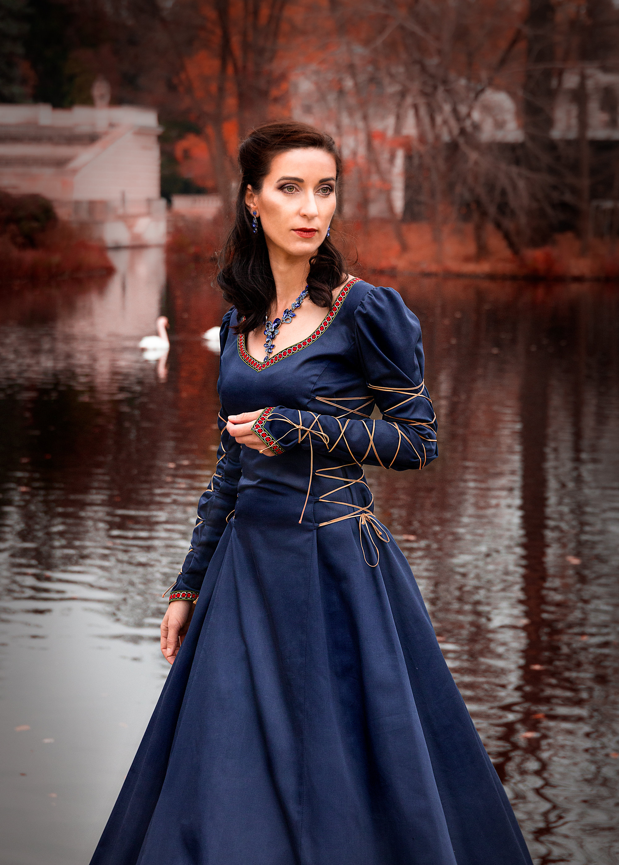 Vestido medieval mujer, ropa larp, recreación medieval, vestido de lino  medieval, regalo de Navidad -  México