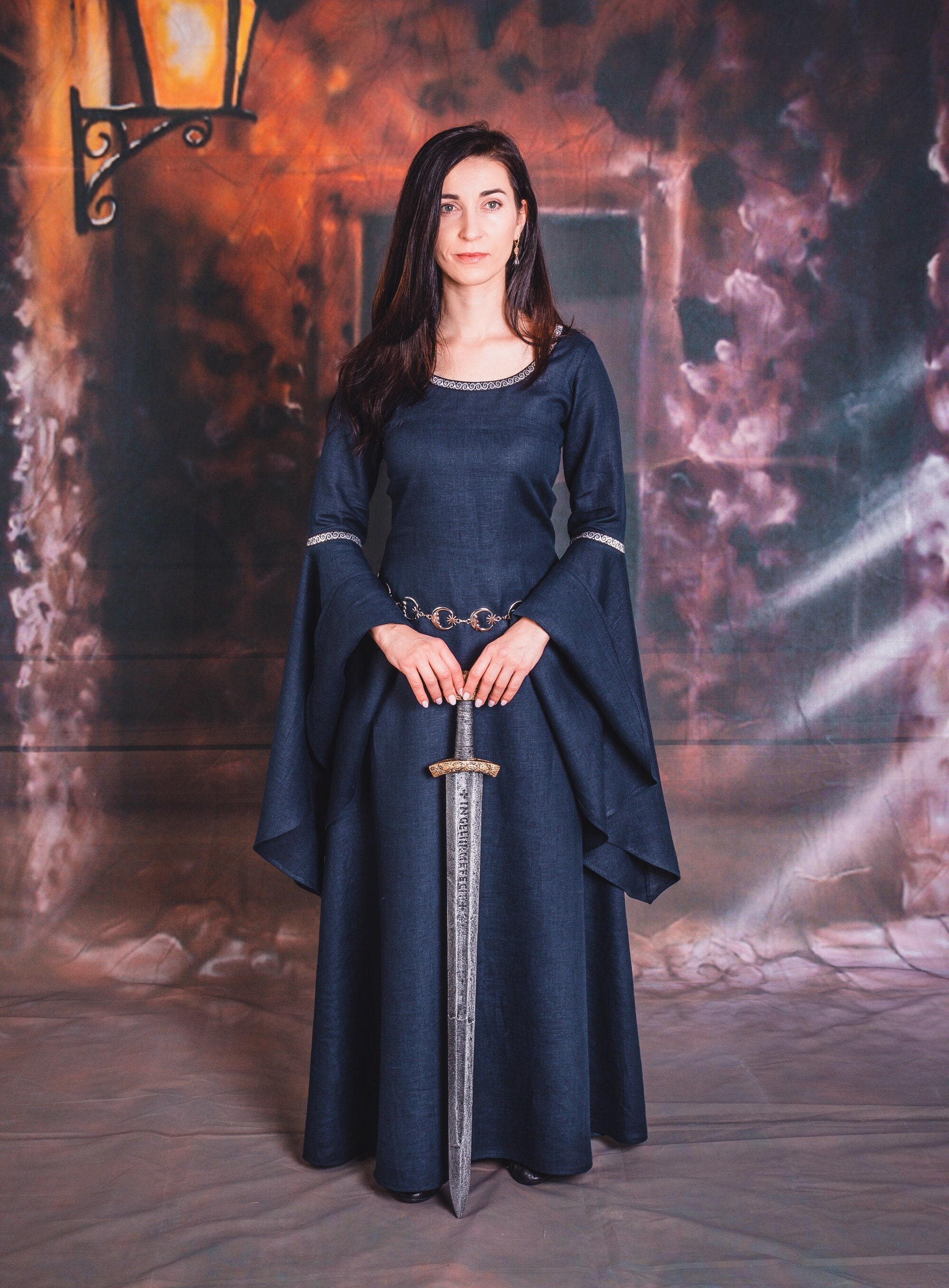 Wide Sleeve Dress Etsy