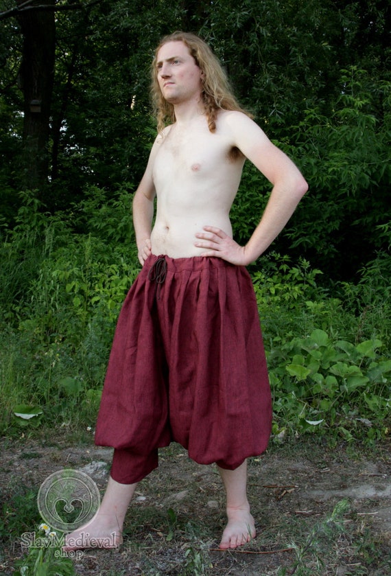 Early Medieval Viking Pasbyxor Linen Baggy Pants/trousers Based on