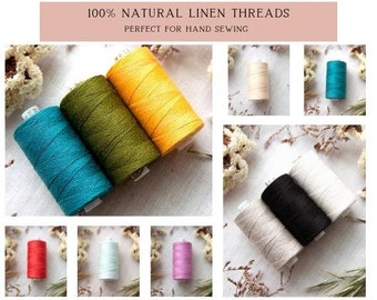 Linen  thread thin soft, big spools 500m! for hand or machine sewing clothes and home decorations ,linen jewelry, 100% linen thread