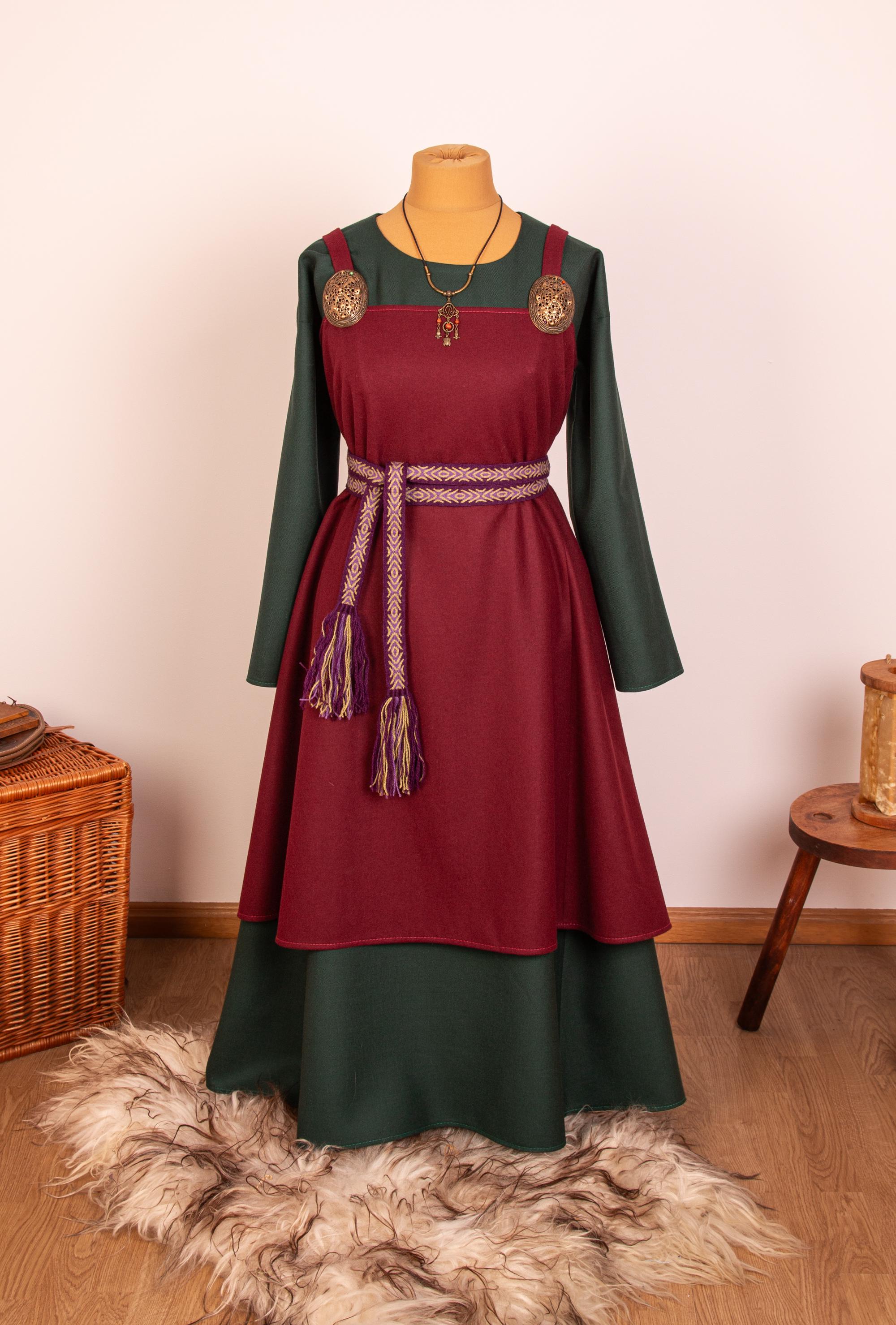 Early Medieval Hedeby Basic Wool Apron Dress With Straps