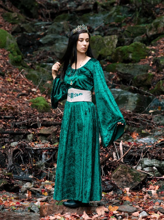 flowy elf dress Amoris T711 Elegant Flowy Chiffon Gown with Neck Scarf Navy / L main image 0