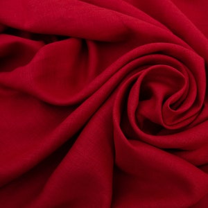 Natuurlijk puur 100% rood linnen, vlasrode stof 185 g/m, gemiddelde dikte, zacht voor re-enactment van kleding en woondecoraties