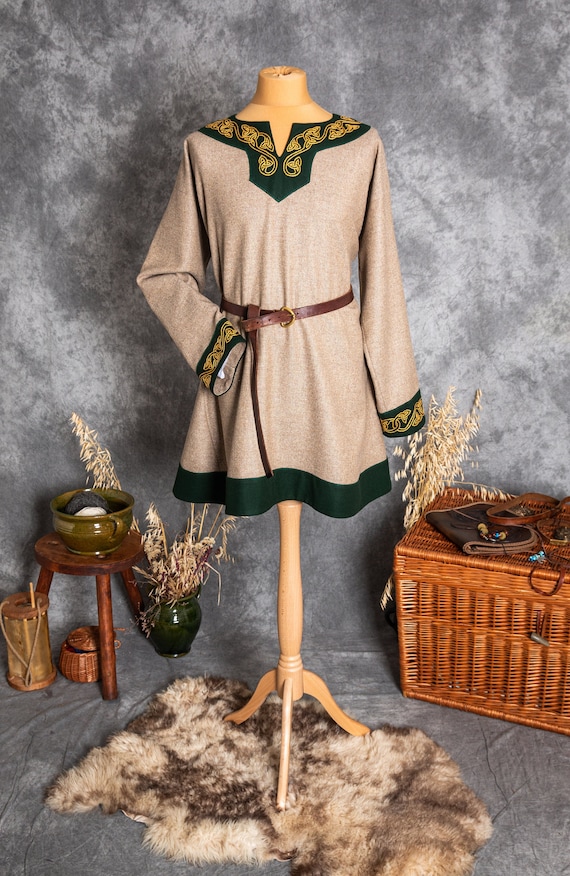 Early Medieval Ceremonial Wool Rich Tunic With Slit Neckline and