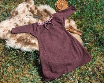 Viking Baby Girl Wool Dress, Early Medieval Slavic Child Outfit for Festival & Reenactment