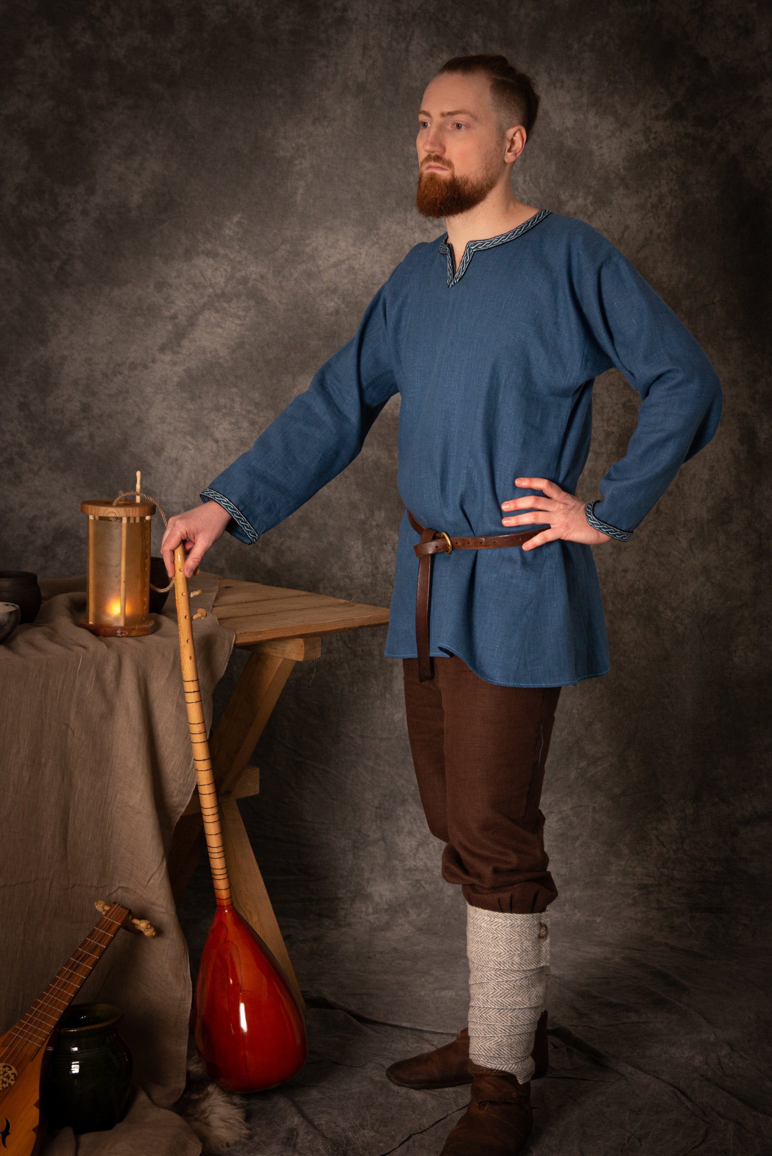 Early Medieval Linen Tunic Shirt With Woven Trim for Slavic - Etsy