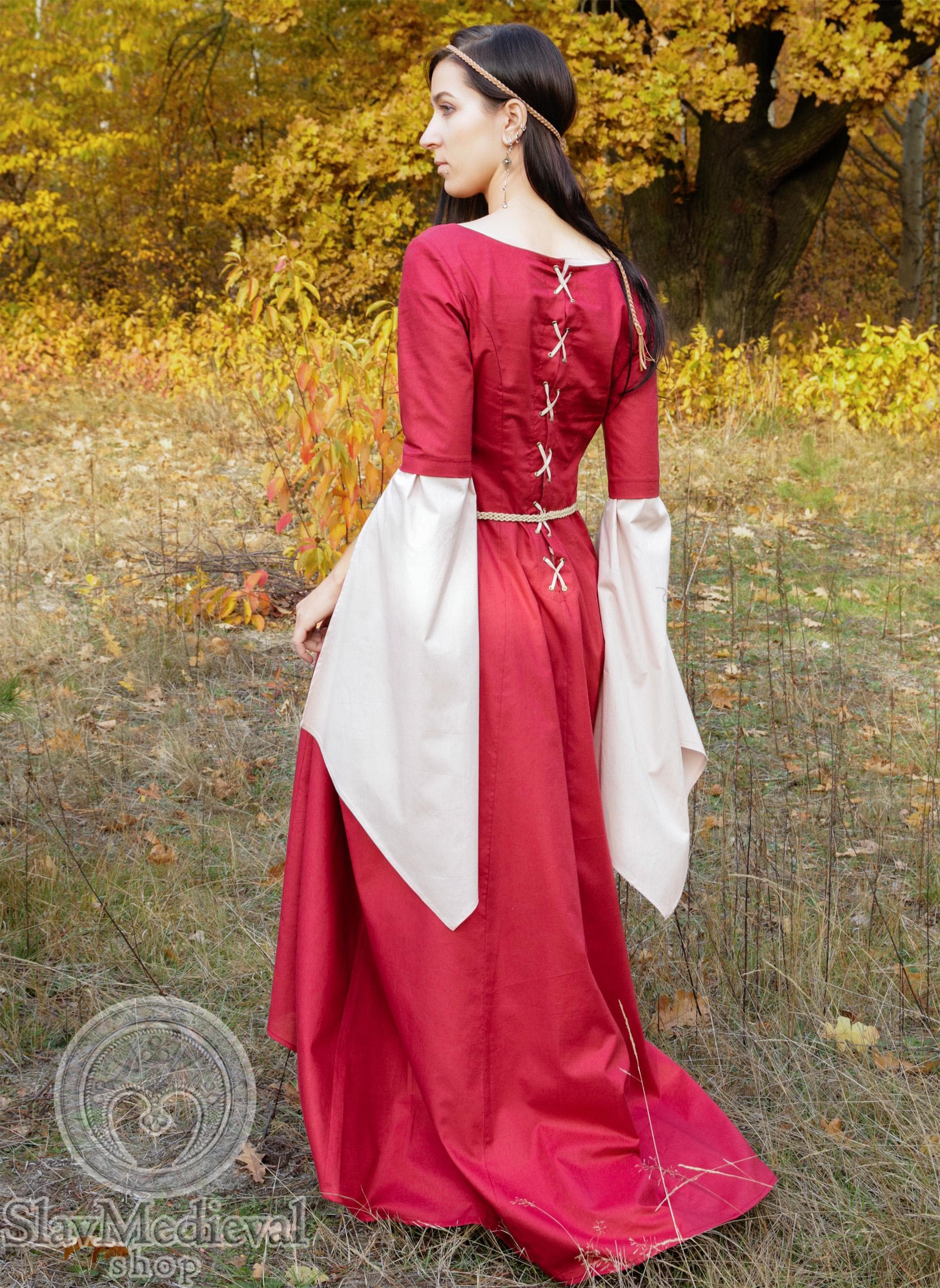 dark red medieval dress Sophie Medieval Dress