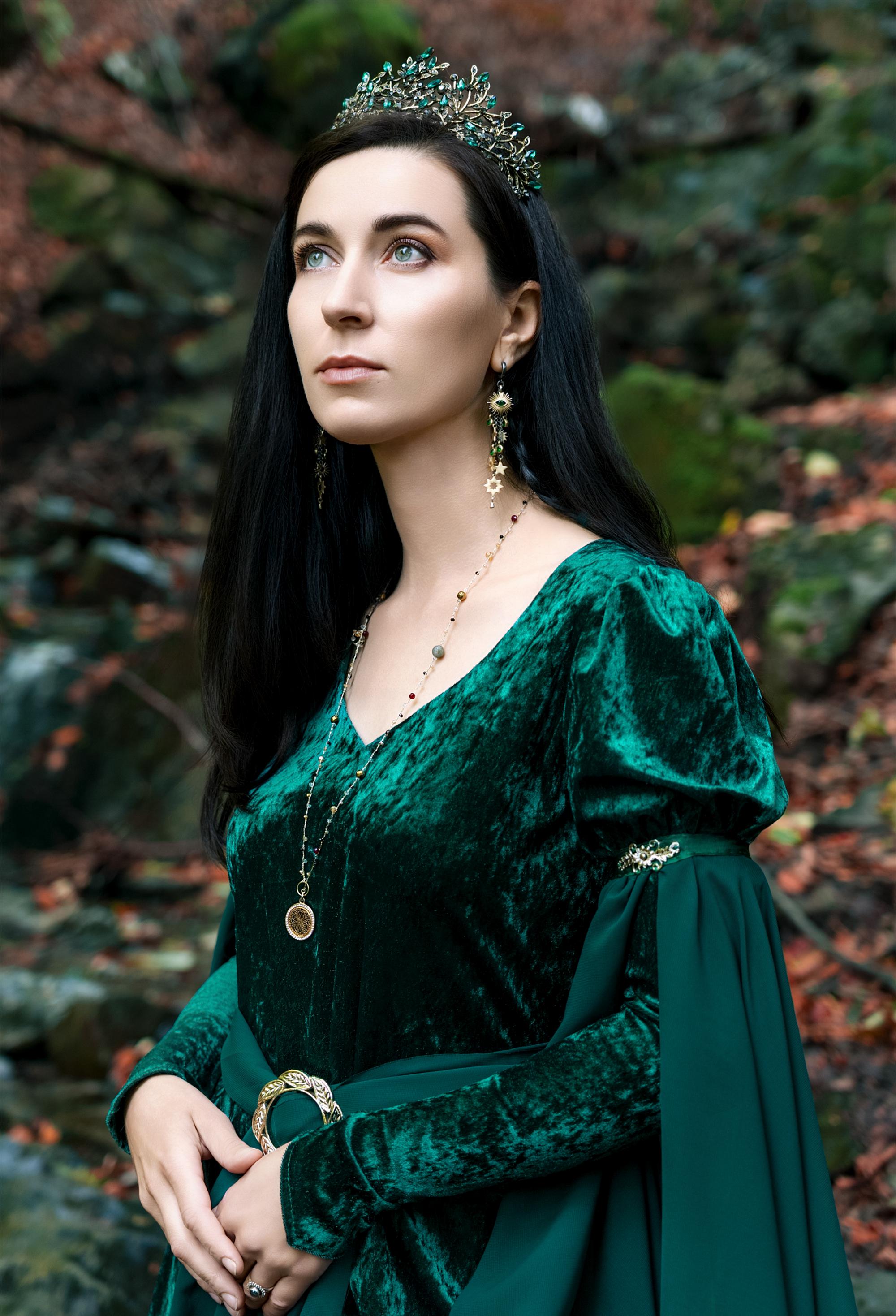 Fantasy Elf Medieval Renaissance Faire Velour Dress Gown Chemise With ...