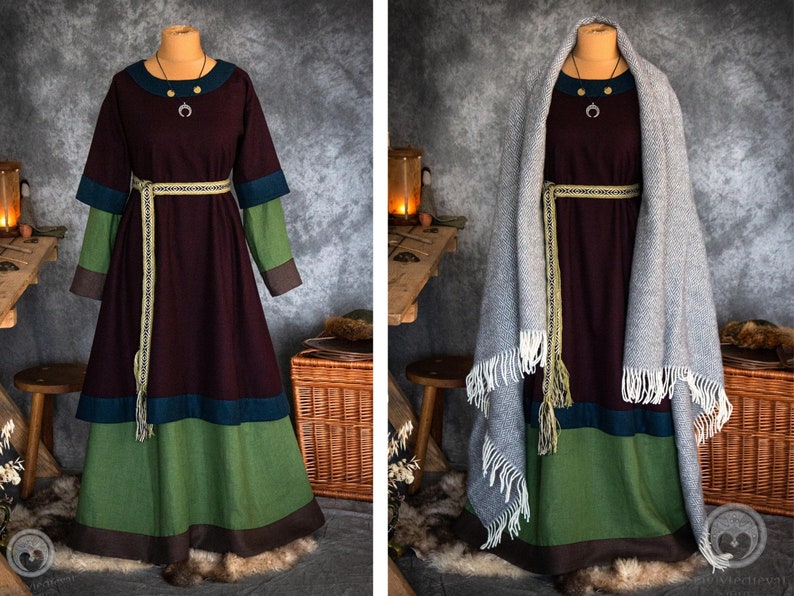 HELGA Early Medieval Costume Set With Linen Dress Wool - Etsy