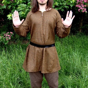 Early Medieval wool Birka tunic for Viking man and Viking costume Medieval basic Viking woollen tunic for historical reenactment image 7