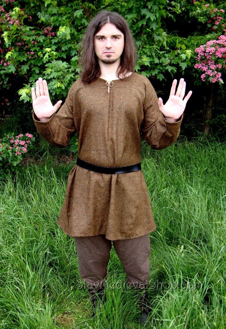 Early Medieval wool Birka tunic for Viking man and Viking costume Medieval basic Viking woollen tunic for historical reenactment image 7