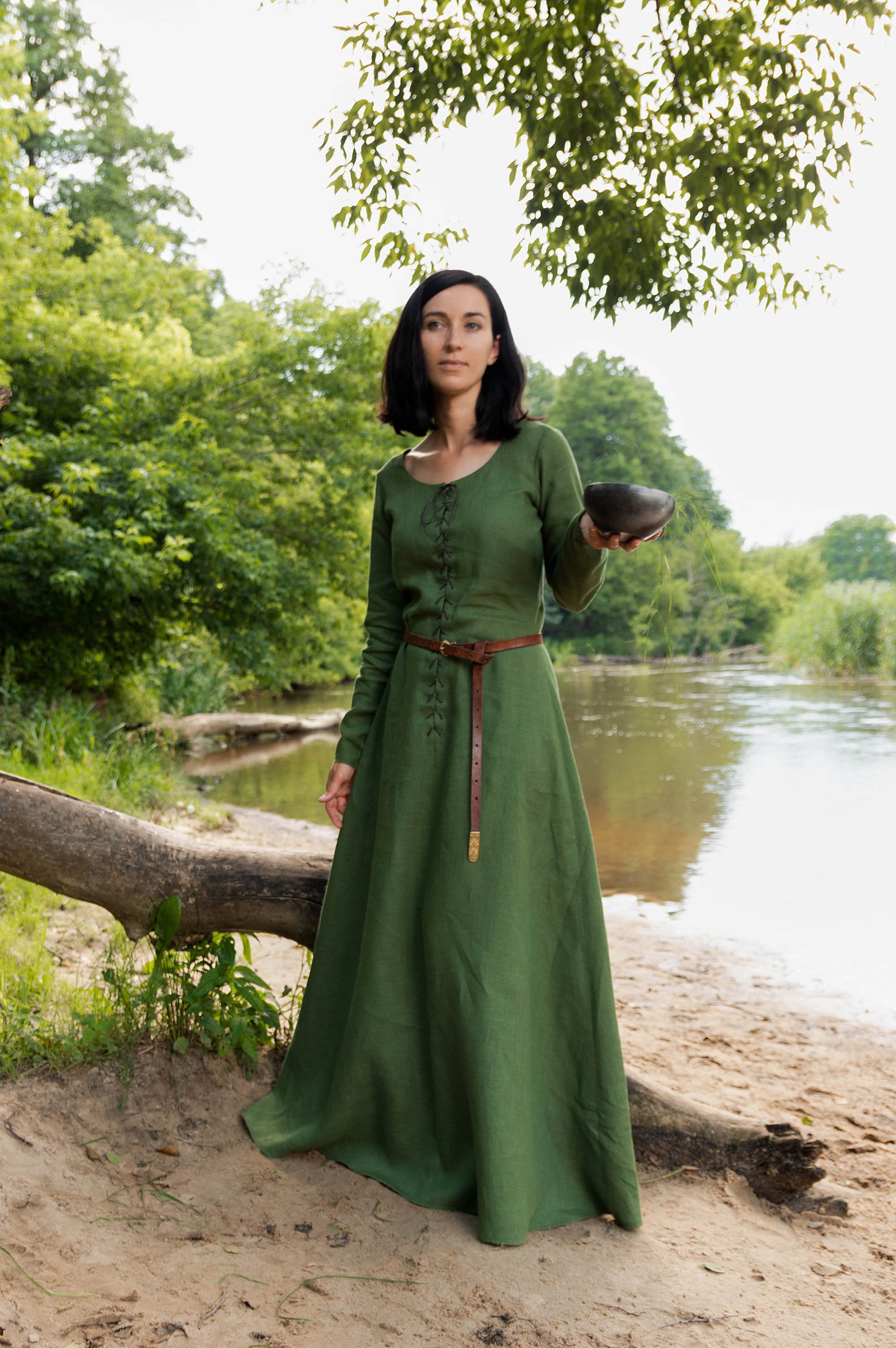 Cotte Simple Medieval Linen Dress With ...