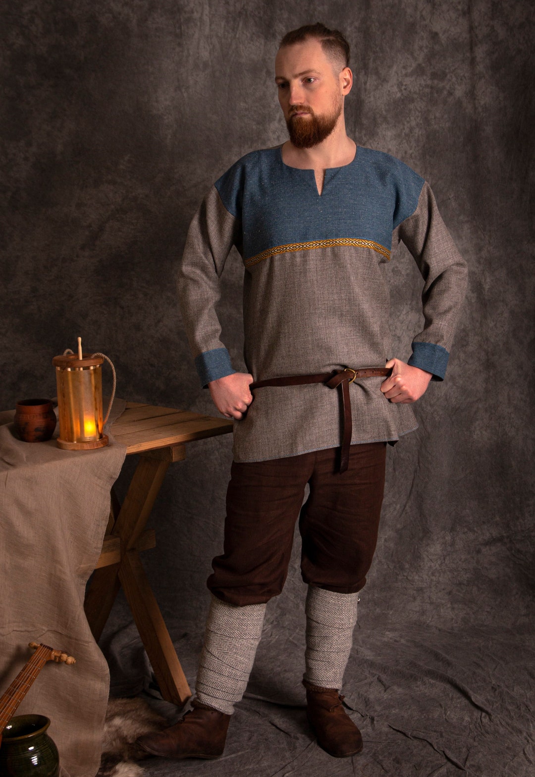 Early Medieval Birka Wool Tunic With Woven Trim and Wool Hems - Etsy