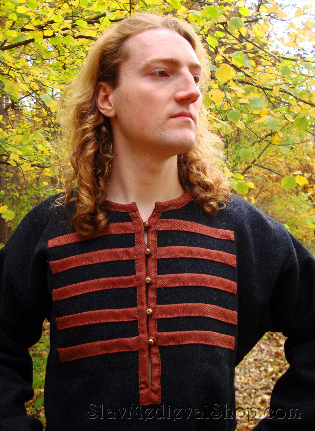 Mythrojan Embroidered Woolen Viking Tunic Medieval Vikings LARP