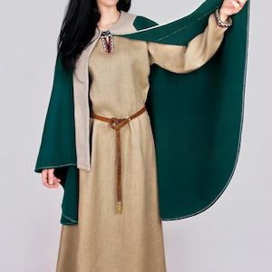 Early Medieval Scandinavian Thick Sheep Wool Semicircular Cloak Cape for Slavic Viking man and woman historical reenactment costume