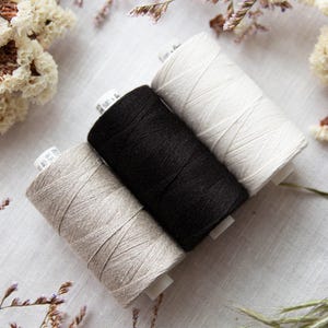 Carrete de hilo 100% lino para costura a mano / Cordón de lino natural para manualidades y reparaciones