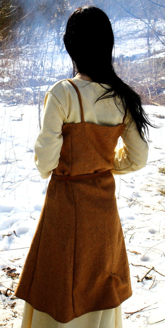 ★専用★ Swedish vintage cloth・* Early Medieval Trimmed Wide Wool Apron Dress Smokkr With