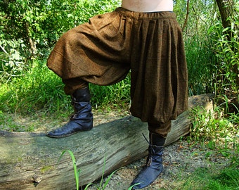 PASBYXOR BAGGY BROEK | Vroege middeleeuwse Viking wollen flodderige broek/broek voor Viking Reenactors en Viking Man kostuum | Historisch patroon