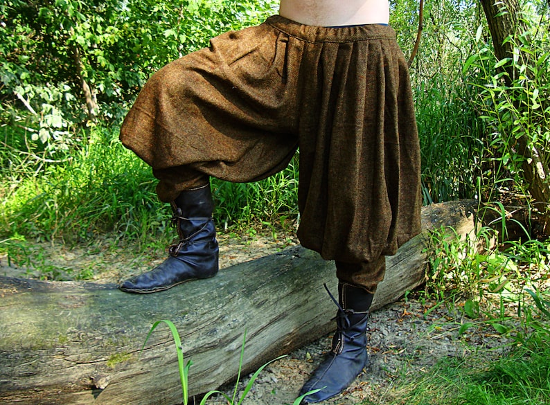 PASBYXOR BAGGY PANTS Early Medieval Viking wool baggy pants/trousers for Viking Reenactors and Viking Man Costume Historical pattern image 1