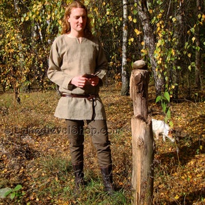 Frühmittelalterliche Leinenhose mit gerader Kordelzug für slawische Wikinger-Mann historische Reenactment Kostüm, LARP SCA