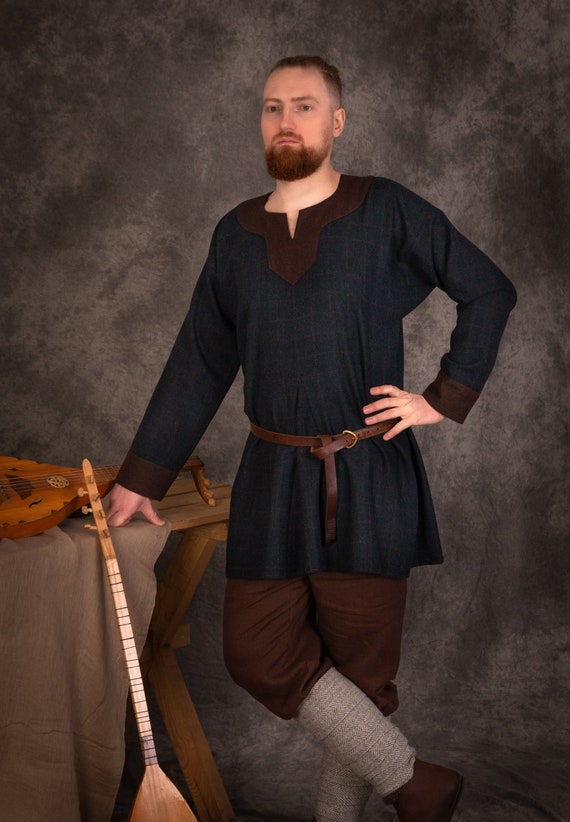 Tunique en laine viking Hedeby scandinave du debut du Moyen Age pour homme viking et costume viking pour reconstitution tunique viking de base en laine pour homme Etsy Canada