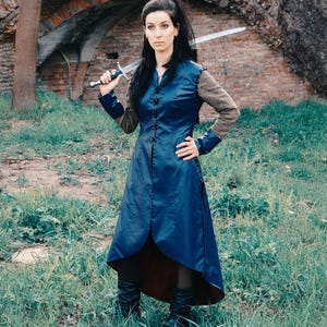 SHIELDMAIDEN LAGERTHA | Women battle coat inspired by &quot;The Vikings&quot; made of eco leather,wool and cotton| Middle Ages LARP, Ren Faire Costume