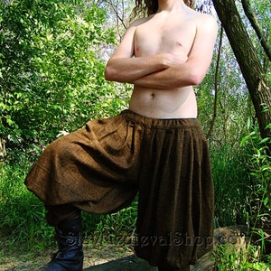 PASBYXOR BAGGY PANTS Early Medieval Viking wool baggy pants/trousers for Viking Reenactors and Viking Man Costume Historical pattern image 3