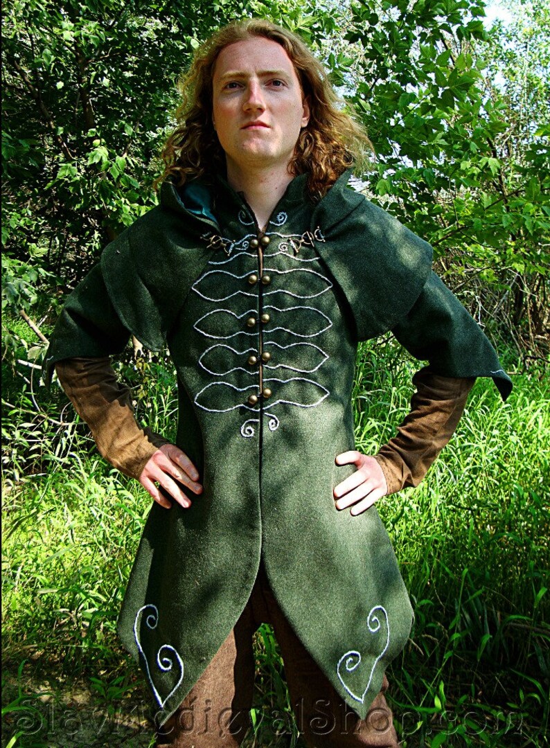 Forest Ranger Fantasy Coat with hood beautiful LARP coat Etsy
