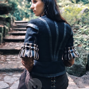 YENNEFER Wool jacket, shirt and skirt, mittens inspired by outfit of Yennefer from Vengerberg, the Witcher game, LARP cosplay, Ren Faire image 8