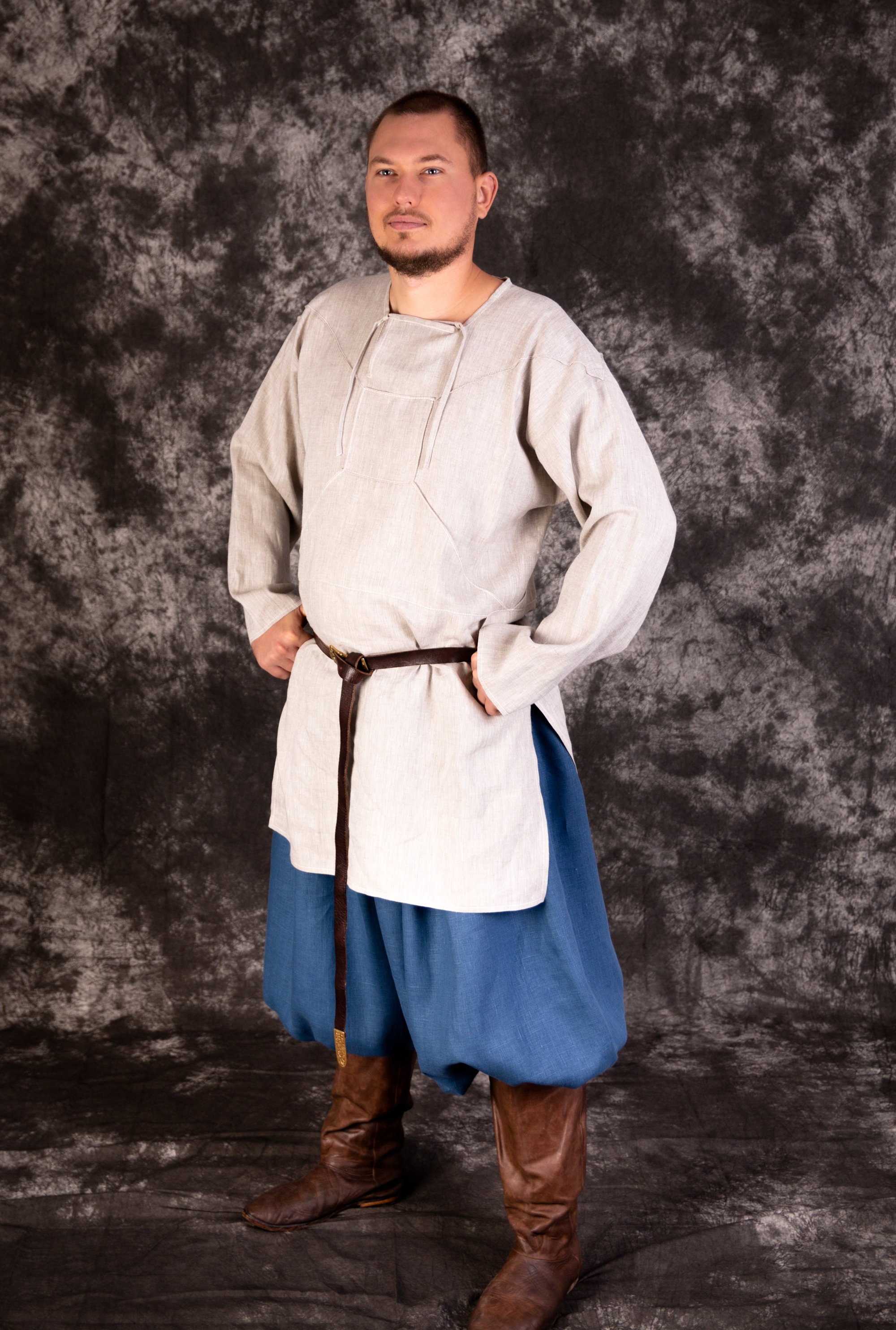 Medieval Viking Basic Linen Shirt From Viborg for Viking Man