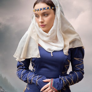 MEDIEVAL DREAM Fantasy Renaissance Inspired Wide Satin Cotton Laced ...