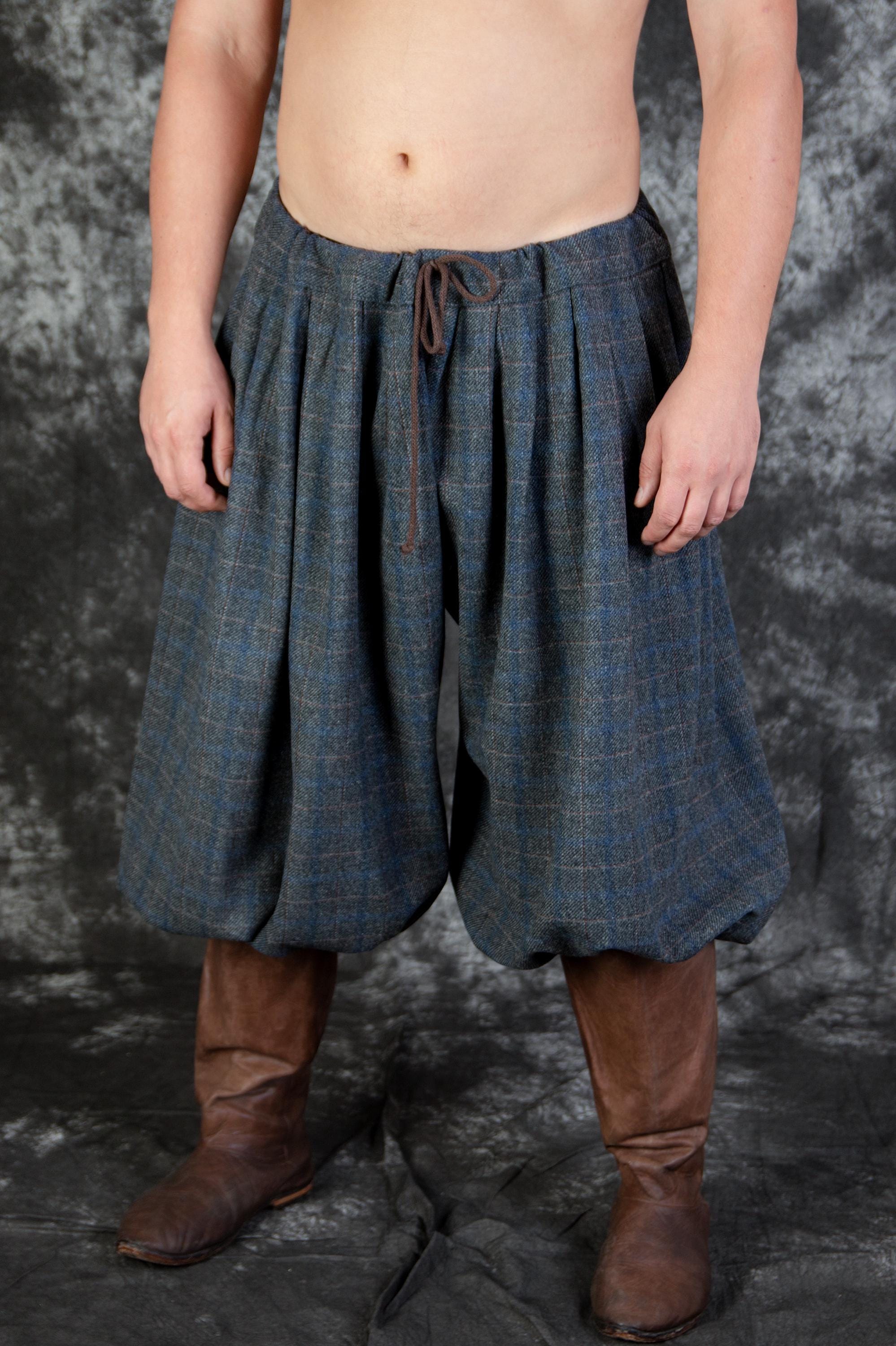 Early Medieval Pasbyxor Plaid/checkered/tartan Wool Wide Baggy  display picture 1