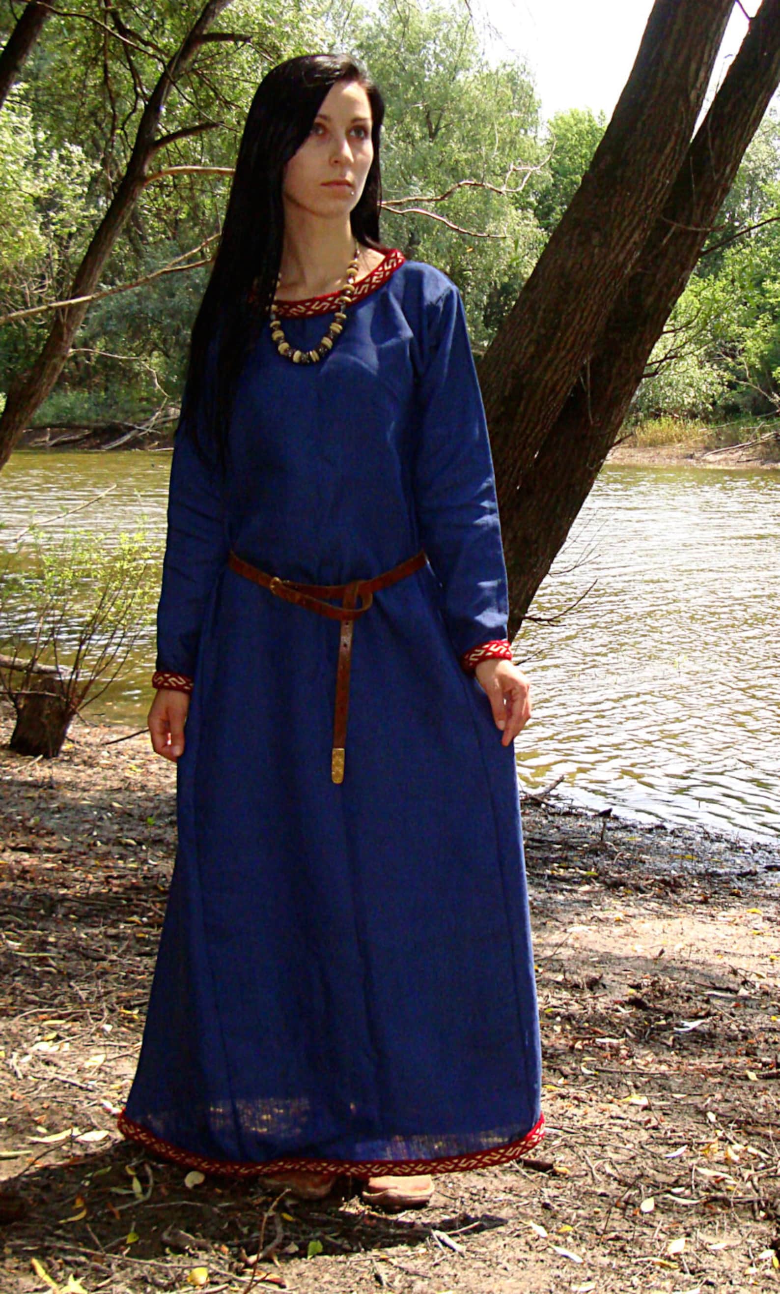 Early Medieval Linen Underdress Gown With Tablet Selvage for - Etsy