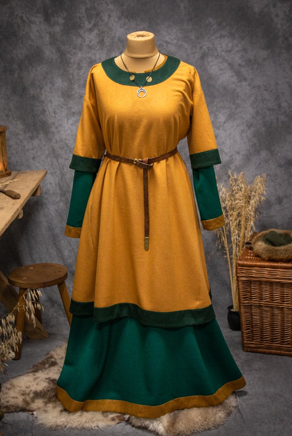 ★専用★ Swedish vintage cloth・* Early Medieval Trimmed Wide Wool Apron Dress Smokkr With
