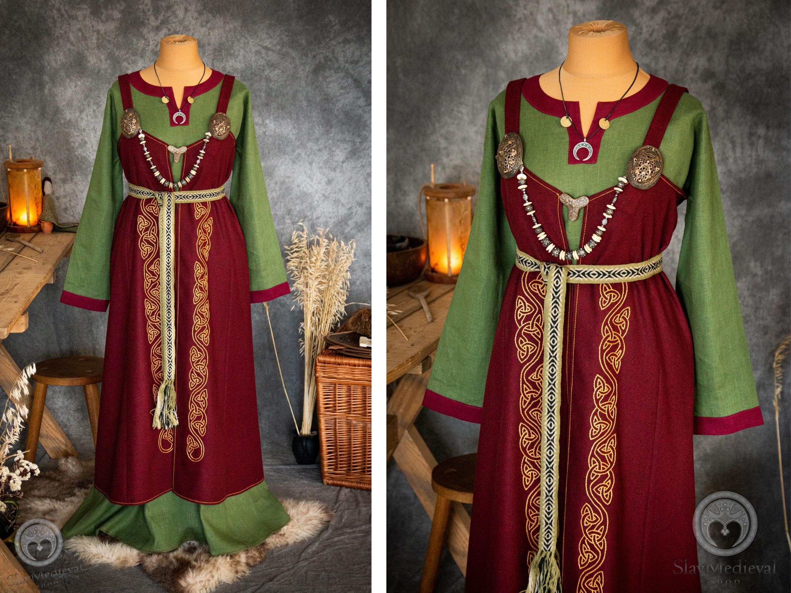 Decorative Seams Underdress, Viking Serk Under Dress