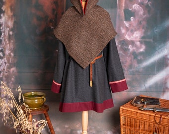 ★専用★ Swedish vintage cloth・* Early Medieval Trimmed Wide Wool Apron Dress Smokkr With