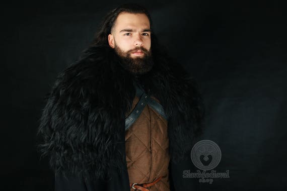 Brown Fur Collared Mens Cape Costume John Snow Brown Fur Collared Mens Cape Costume John Snow