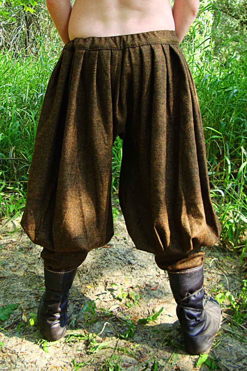 PASBYXOR BAGGY PANTS Early Medieval Viking wool baggy pants/trousers for Viking Reenactors and Viking Man Costume Historical pattern image 6