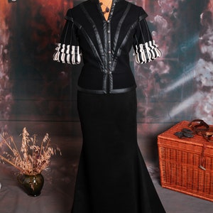 YENNEFER Wool jacket, shirt and skirt, mittens inspired by outfit of Yennefer from Vengerberg, the Witcher game, LARP cosplay, Ren Faire image 4