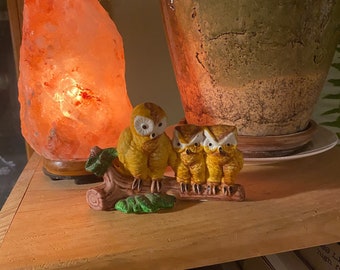 Ceramic Owl Family Knick Knack // Decorative Statue // Knick Knack House Decor // Kitsch Woodland // Owl Figures