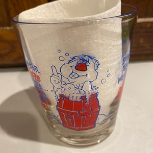 1976 C.M. Paula Co. Comical Drink Glass // Cocktail Glass // Drinking Glass // Barware