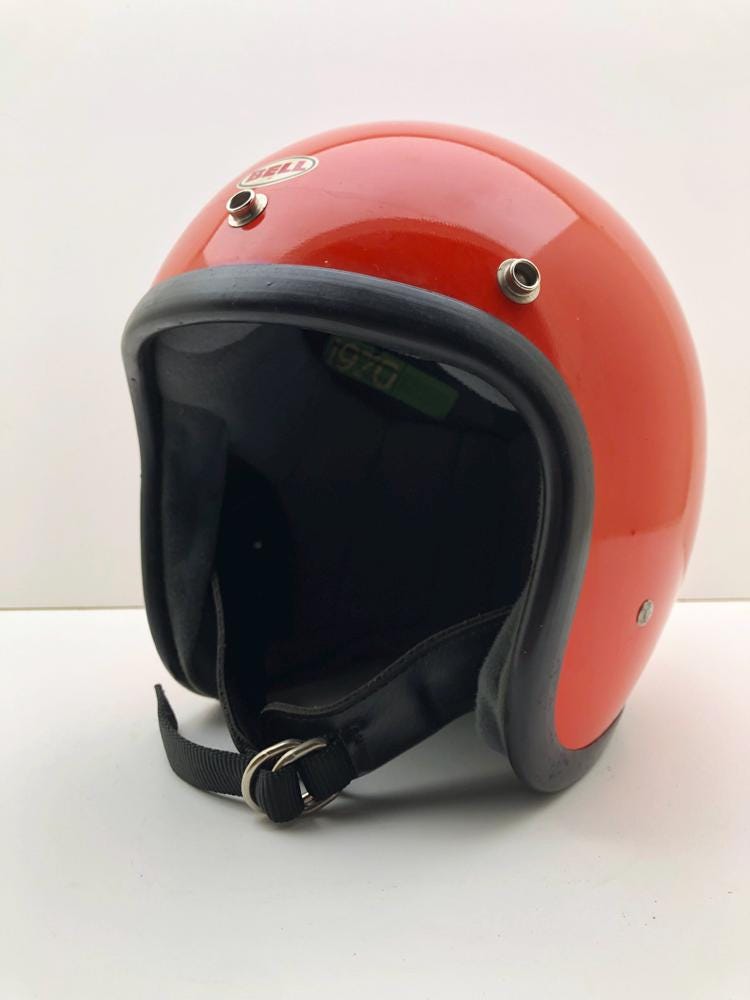 1970s full face helmet biker DOT TOECUTTER 70's LINE RED SALE Vintage Motorcycle Helmet &