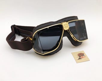 Occhiali Nannini Italiani Marrone/Oro "Modello personalizzato" Moto Auto Classiche