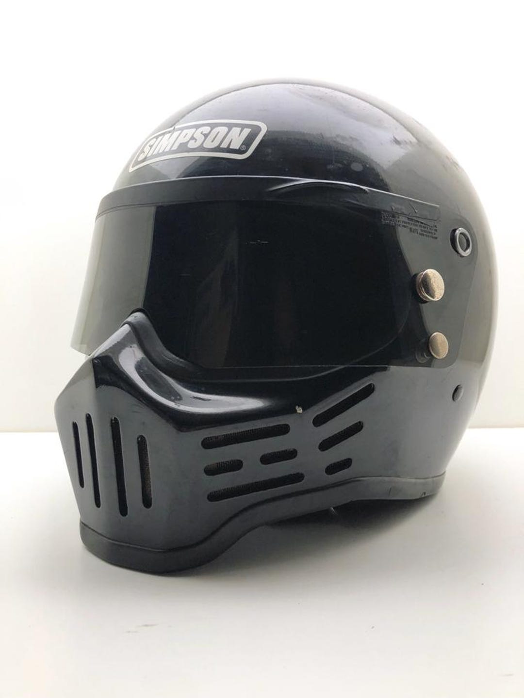 Vintage Simpson M30 Classic USA Motorcycle Car Helmet 1981 Black