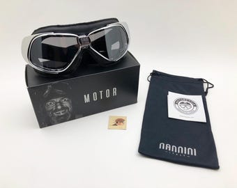 Italienische Goggles Nannini Schwarz Rider Modell Motorrad Car Classic Rider
